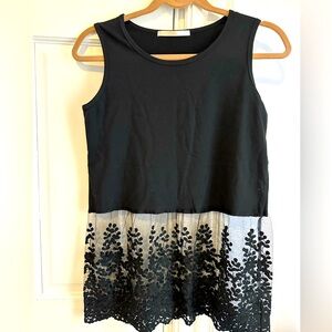 Elegant Black and Gray Sleeveless Top
